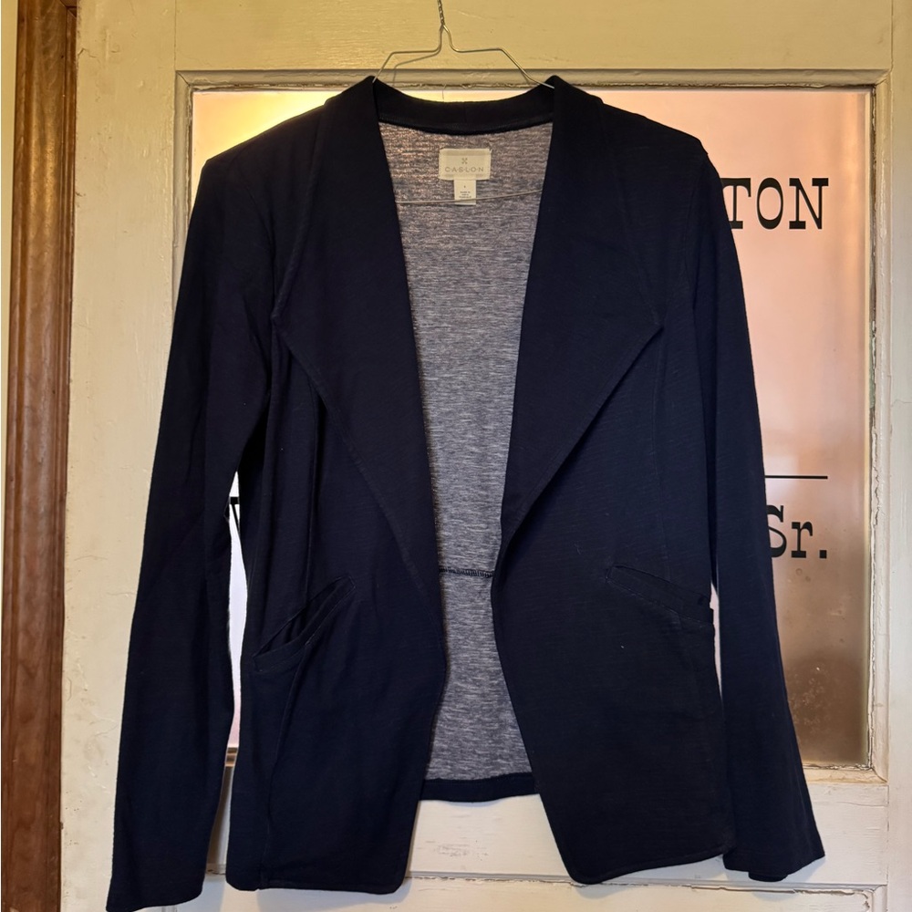 Caslon Navy and Charcoal Knit Cardigan